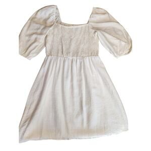 BAR III Ivory smocked baby doll dress/size medium/NWT